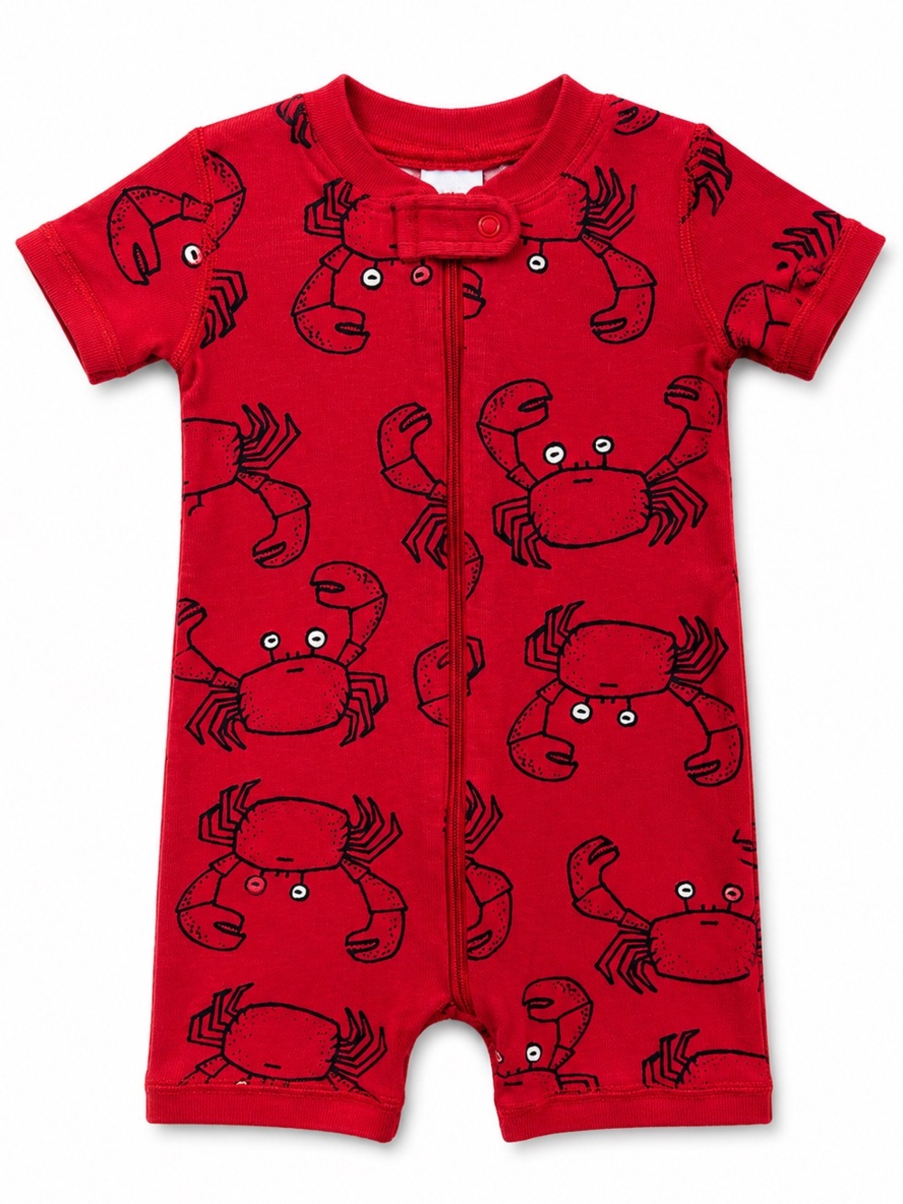 Hanna Andersson Crab Romper 6-12M Organic Cotton Red Summer Beach Outfit Kid